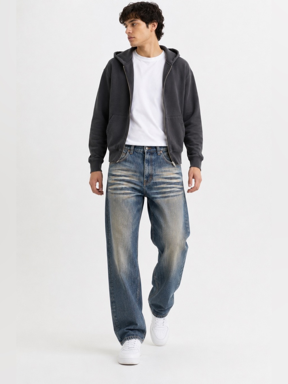 Mavi MAX 33x34 Vintage Wash Baggy Straight Jeans Y2K Skater